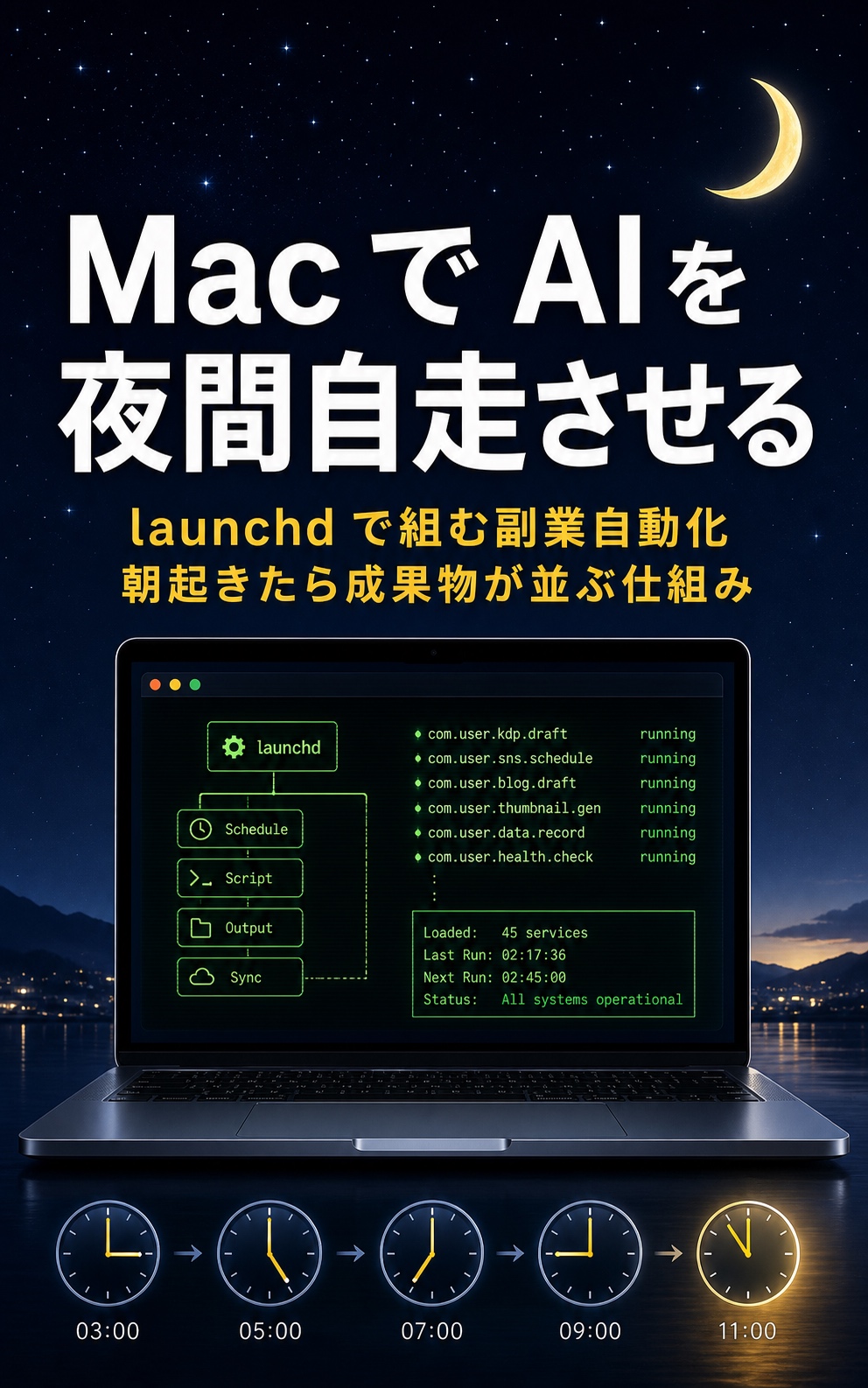 Mac で AI を夜間自走させるの表紙