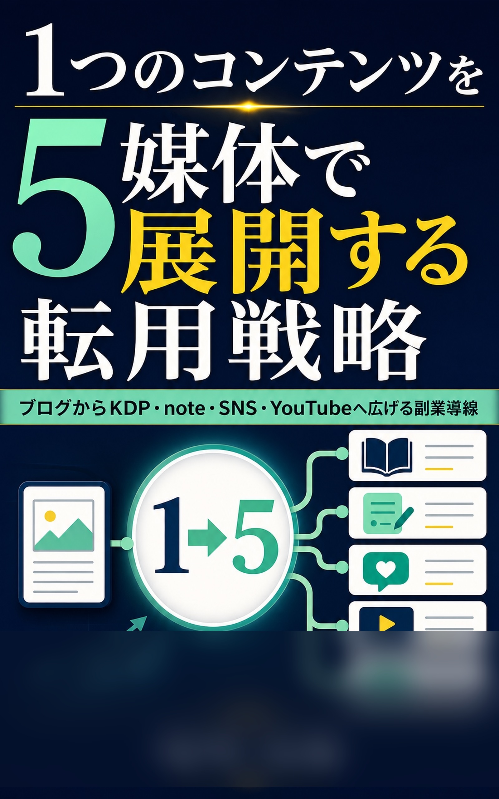 1 つのコンテンツを 5 媒体で展開する転用戦略の表紙