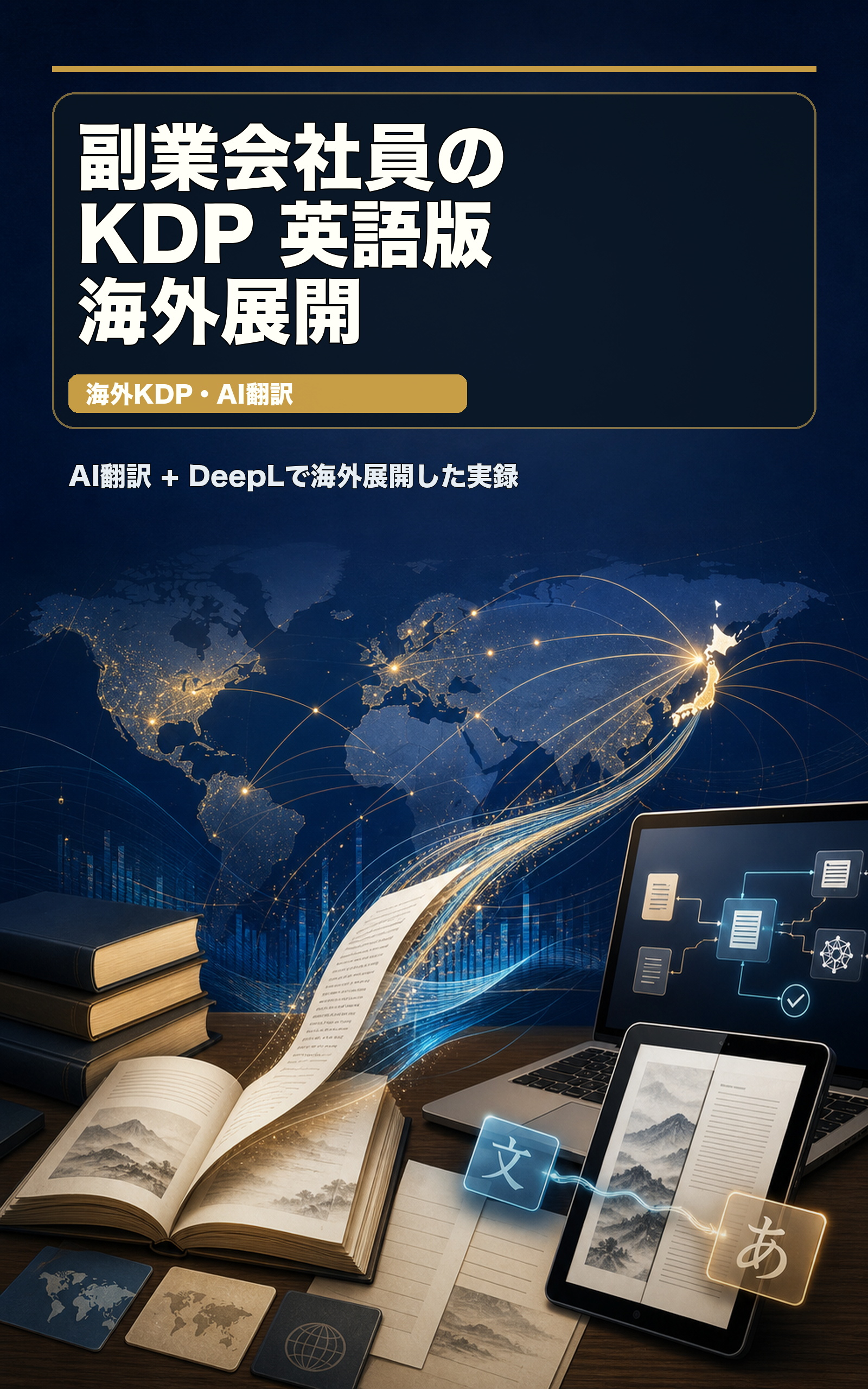 副業会社員の KDP 英語版 海外展開の表紙
