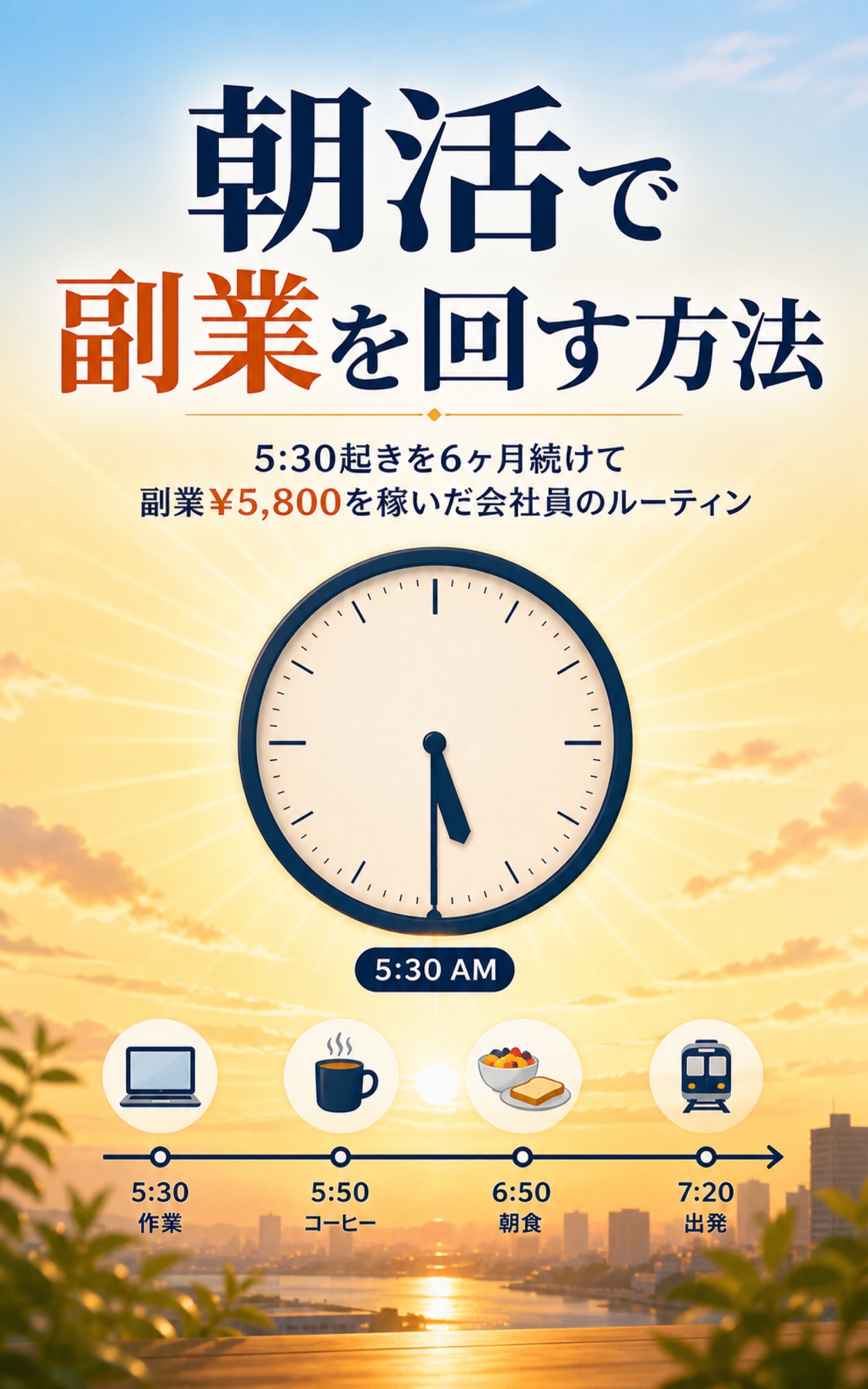 朝活で副業を回す方法の表紙