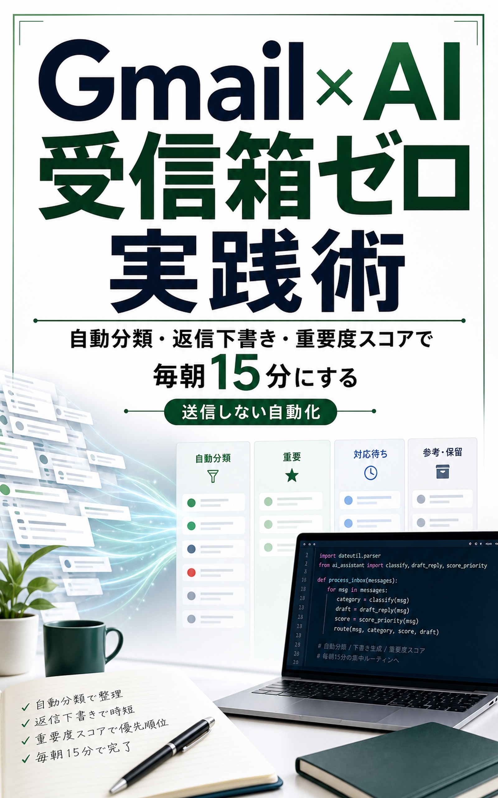 Gmail×AI受信箱ゼロ実践術の表紙