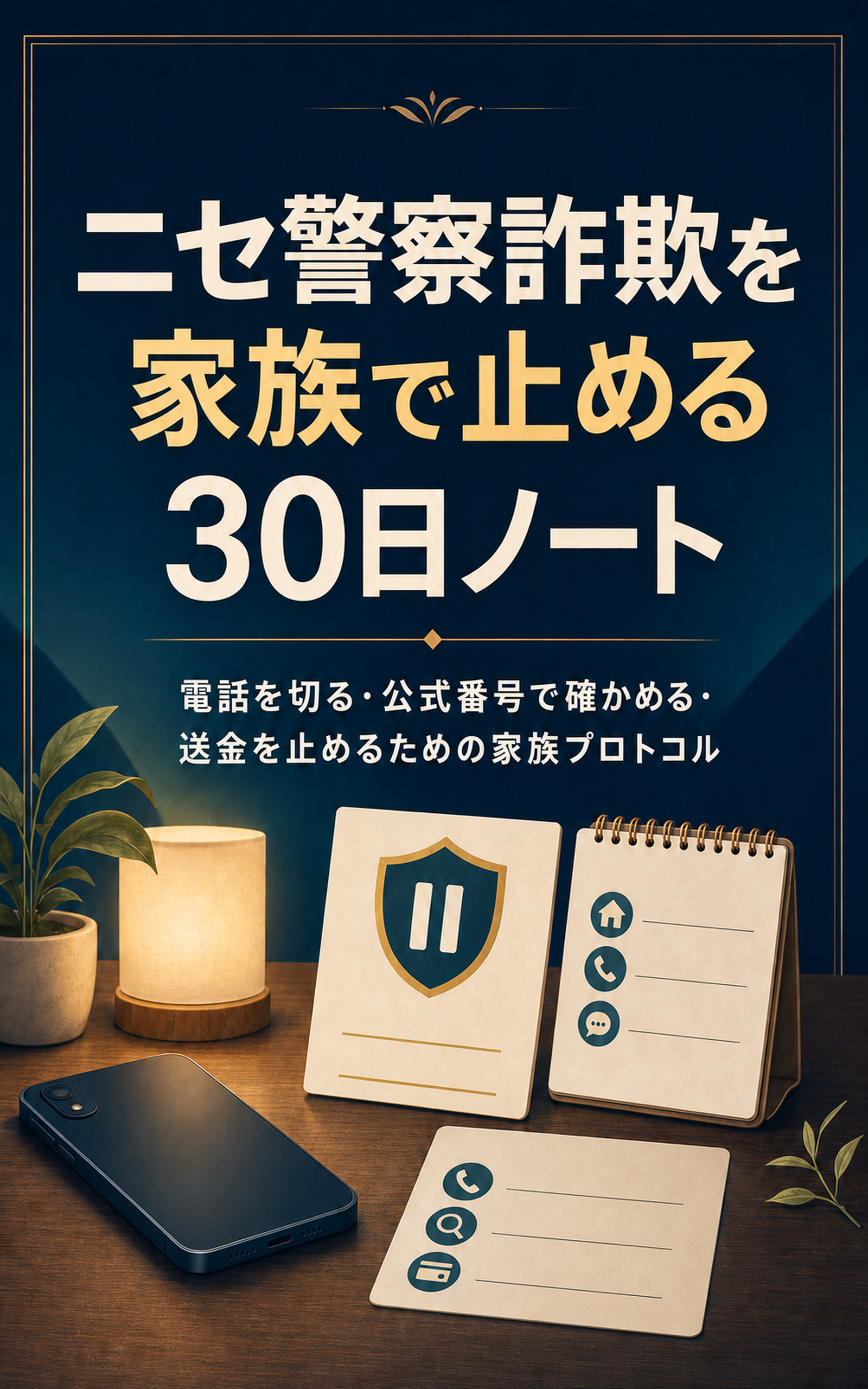 ニセ警察詐欺を家族で止める30日ノートの表紙