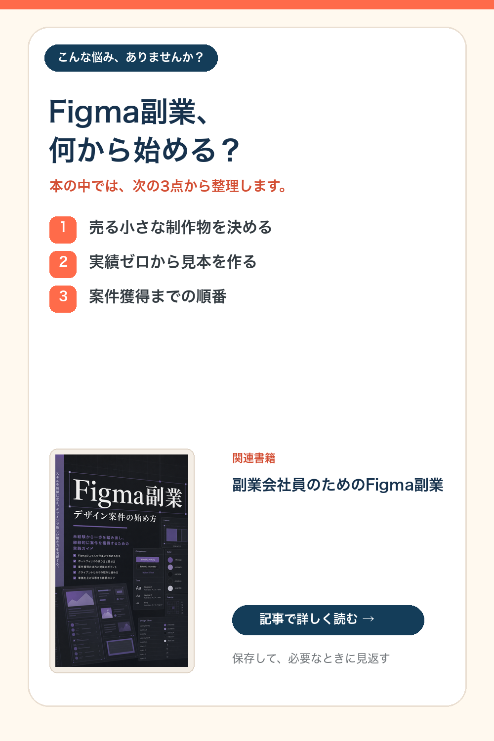 Figma副業、何から始める？という悩みを3点で整理する図解